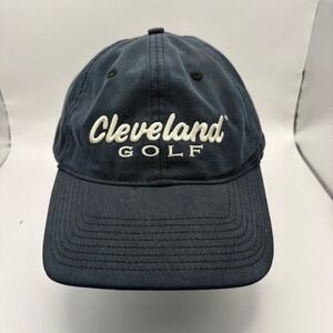 Cleveland Golf Hat Mens Navy Blue Adjustable Strapback Dad Cap Embroidered Logo